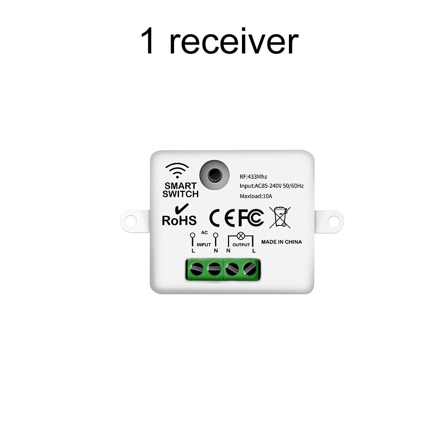 RF433MHz Drahtloser Fernbedienungs-Lichtschalter 10A 100-240V Relais-Controller DIY-Modul Mini Runder Taster Für Beleuchtung LED