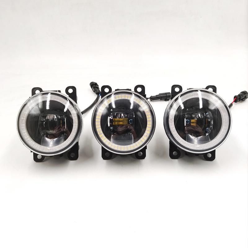 1 Pair 2 Functions Auto LED DRL Daytime Running Light For Mitsubishi ASX 2011-2018 Car Angel Eyes Fog Lamp Foglight