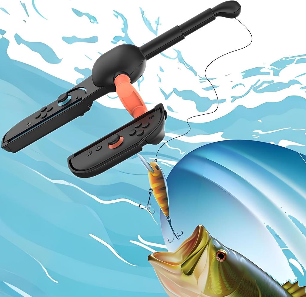 SHEAWA for Switch 2 Joy-Con Fishing Rod, Fishing Game Accessory for Fishing Spirits, Compatible with Switch 2 Joy-Con