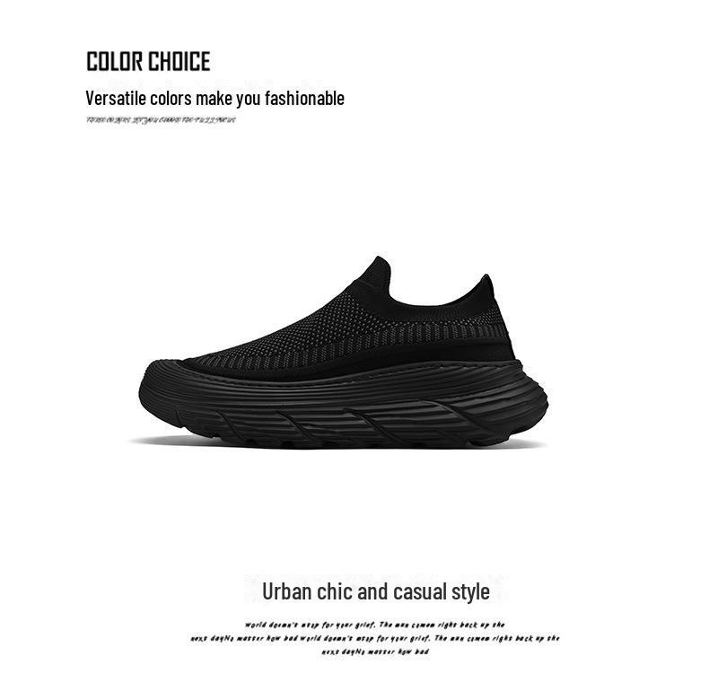 Męskie Europejskie Wiosenne Buty Sportowe Casual - Oddychające Sneakersy Slip-On z Grubą Podeszwą