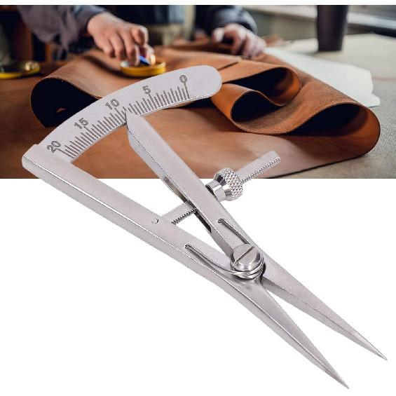 Marking Gauge, Metal Compass Multipurpose High Accuracy Adjustable for Leather Trimming Projects(Screw lock type marking gauge)