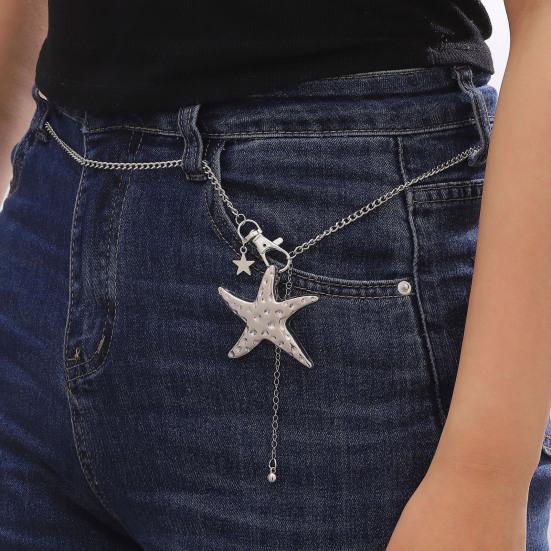 Seestern Taillenkette für Damen Verstellbare Länge Boho Gürtel Einzigartiges Sommer Strandurlaub Accessoire für Kleider Röcke