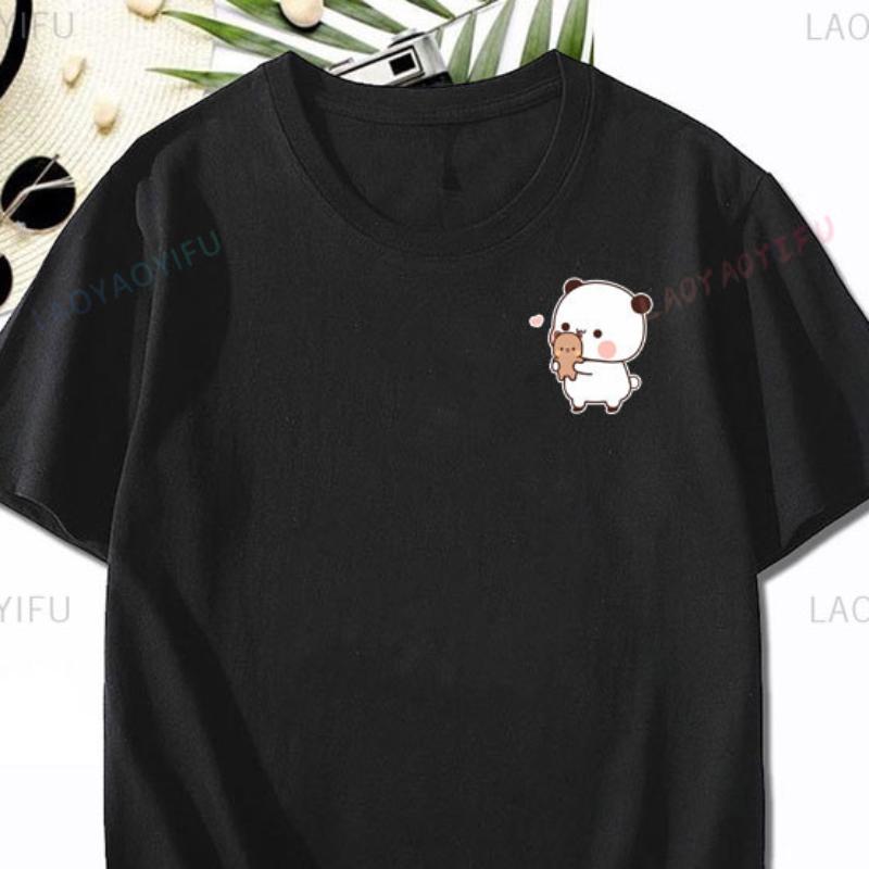 Cute Dudu and Bubu Printed T-shirt Simple Fun Lovers' Clothes for Girlfriend Best Gift Fashion Cotton Short-sleev Unisex Tee Top