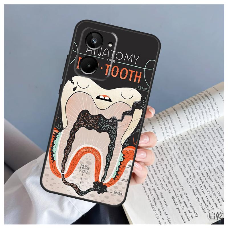 Human Tooth Anatomy For Realme C71 C55 C75 C67 C63 C51 C61 C53 C35 C65 11 12 13 14 15 Pro Plus GT6 GT7 Pro Case