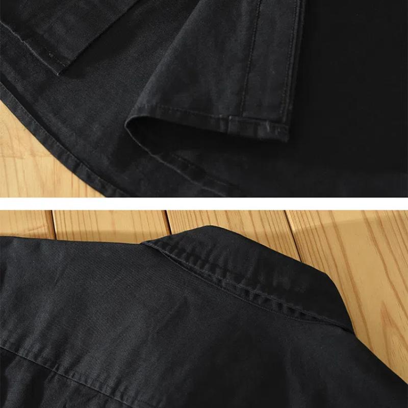 Japanese Style Cargo Shirts for Men New Fashion Casual Long Sleeve 100% Cotton Mens Shirts Spring and Autumn Streetwear Loose Tops Youth