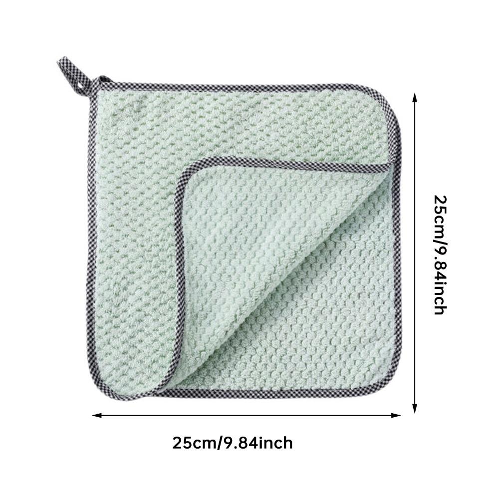 4 STÜCK Haushaltsbad Korallenfleece Wischtücher Reinigungstuch Scheuerschwamm Küche Tägliches Geschirrtuch