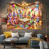 2D Flat Print Clown Puzzle Party Backdrop Colorful Circus Clowns Photography Background