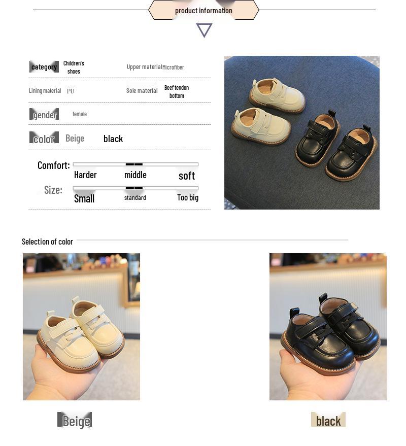 Infant Soft Sole Leather Walking Shoes for Boys & Girls, Breathable & Formal, Ages 1-3