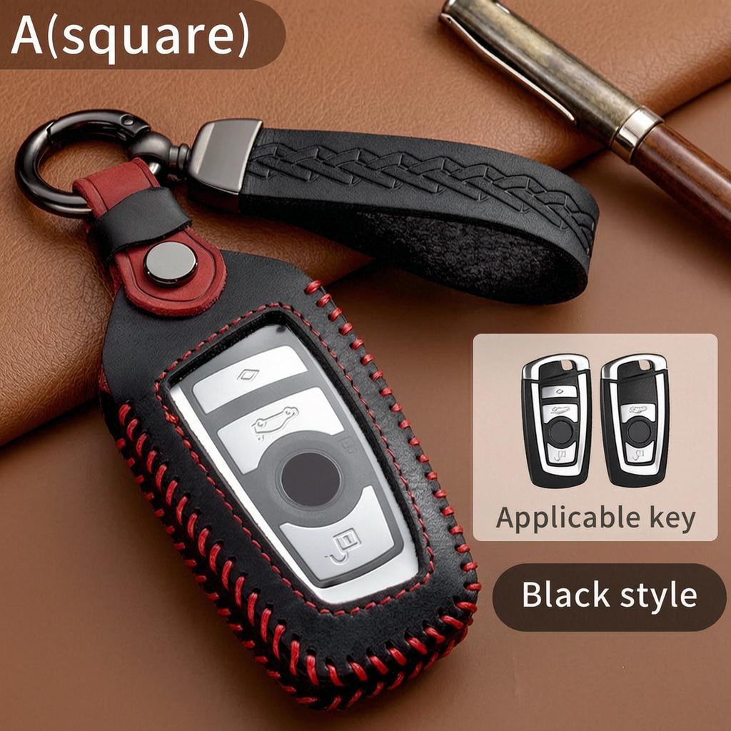Leather Key Fob Cover For Bmw F Series 1 2 3 4 5 6 7 Series X1 X3 X4 X5 X6 F20 F30 F10 F48 F25 F15 Key Case Protector