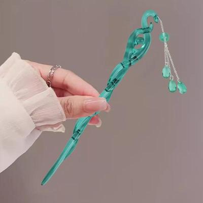 Ancient Chinese Style Hairpin Tassel Shake Plate Flowing Hair Accessory For Cosplay Hanfu Traditional Hair Ornament