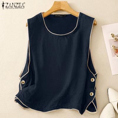 Women Casual Round Neck Sleeveless Summer Tank Tops