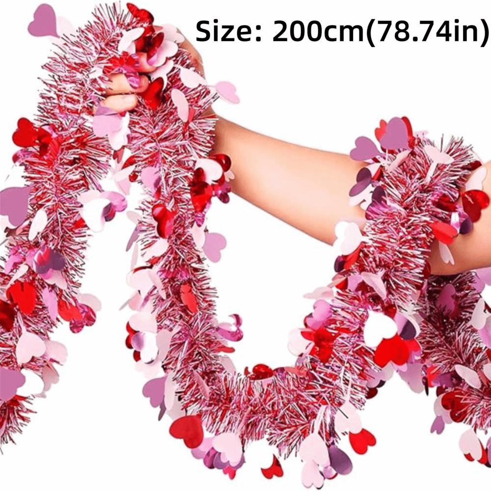 Rotes Rosa Valentinstag Herzförmige Ranke Künstliche Valentinstag Dekoration Verlobung Jubiläum
