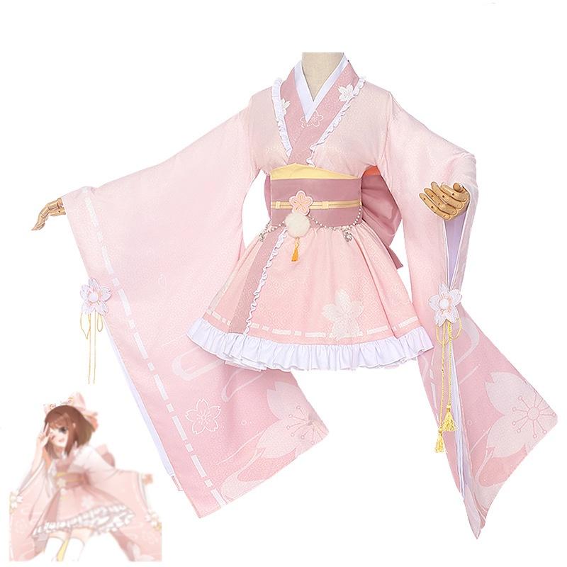 Cosplay Costume Anime Uraraka Ochaco Japanese Kimono Set Full