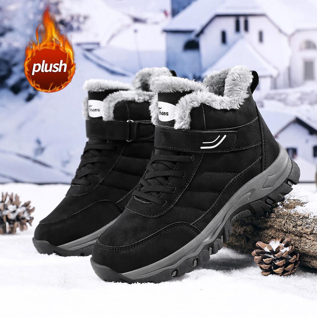 TUINANLE Women's Soft Bottom Non-Slip Velvety Winter Boots - Warm Old Beijing Style Snow Boots Men Cotton Shoes