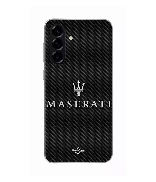 Coque - MASERTATI - Samsung Galaxy A56 - Silicone - Souple - Carbone Blanc