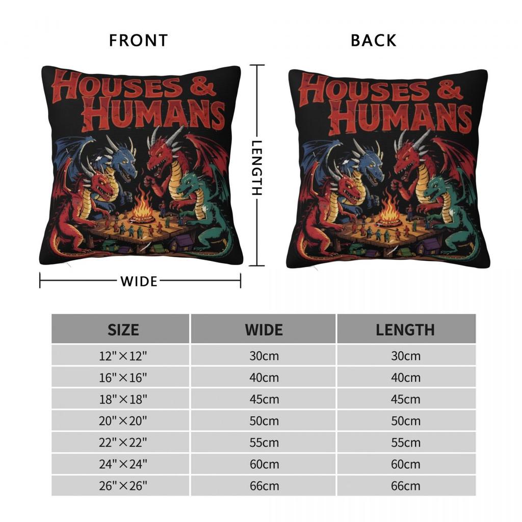 House And Humans Pillowcase Merch Soft Cushion Cover Dungeons and Dragons Pillow Covers Home Decor Square Multiple Sizes