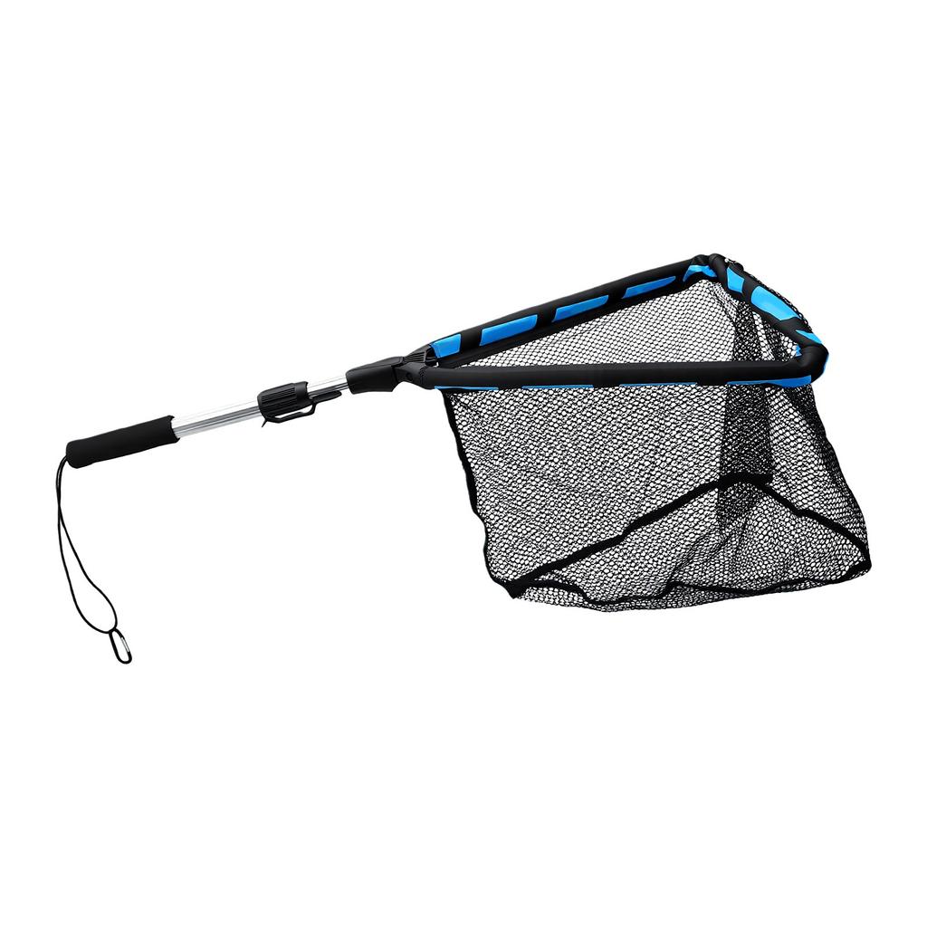 Fishing Landing Net Triangular Folding Telescopic Aluminum Handle and EVA Foam Floating Frame With Hook Remover Fish Fishing Tackle