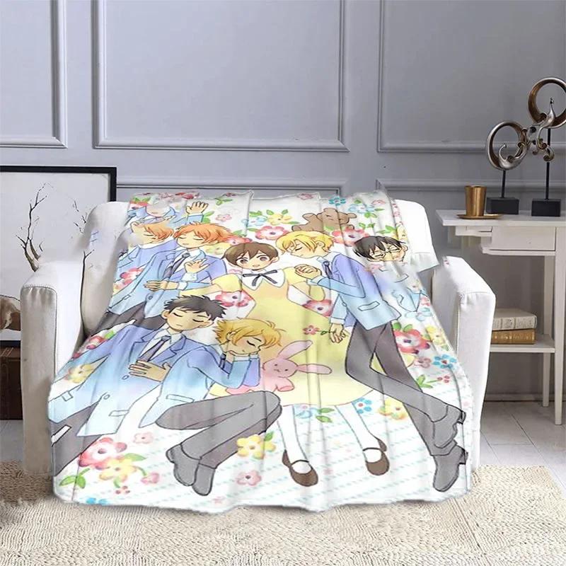 

Ouran High School Host Club Anime Customized Blanket Plush Flannel Decoration Bed Home Throw Sofa Blanket Unisex Children Gifts 75x100cm