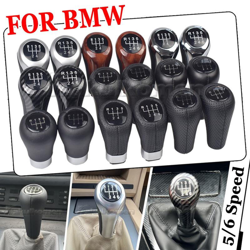 Fit For BMW 1 3 5 6 Series E30 E32 E34 E36 E38 E39 E46 E53 E60 E63 E83 E84 E90 E91 Car 5 6 Speed Leather Gear Stick Shift Knob