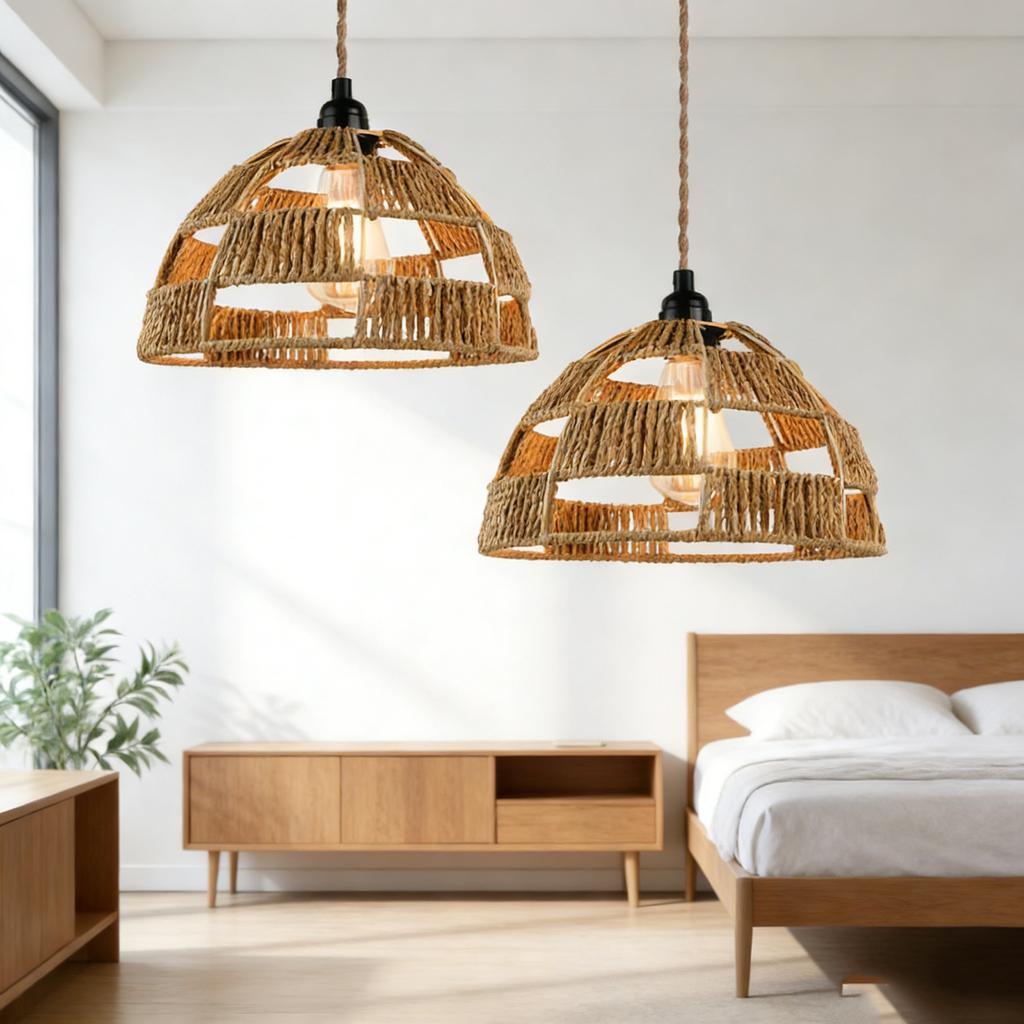 Ručně pletené vintage stínidla závěsných lamp