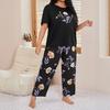 Wind-printed loungewear suit, short-sleeved trousers, comfortable casual pajamas