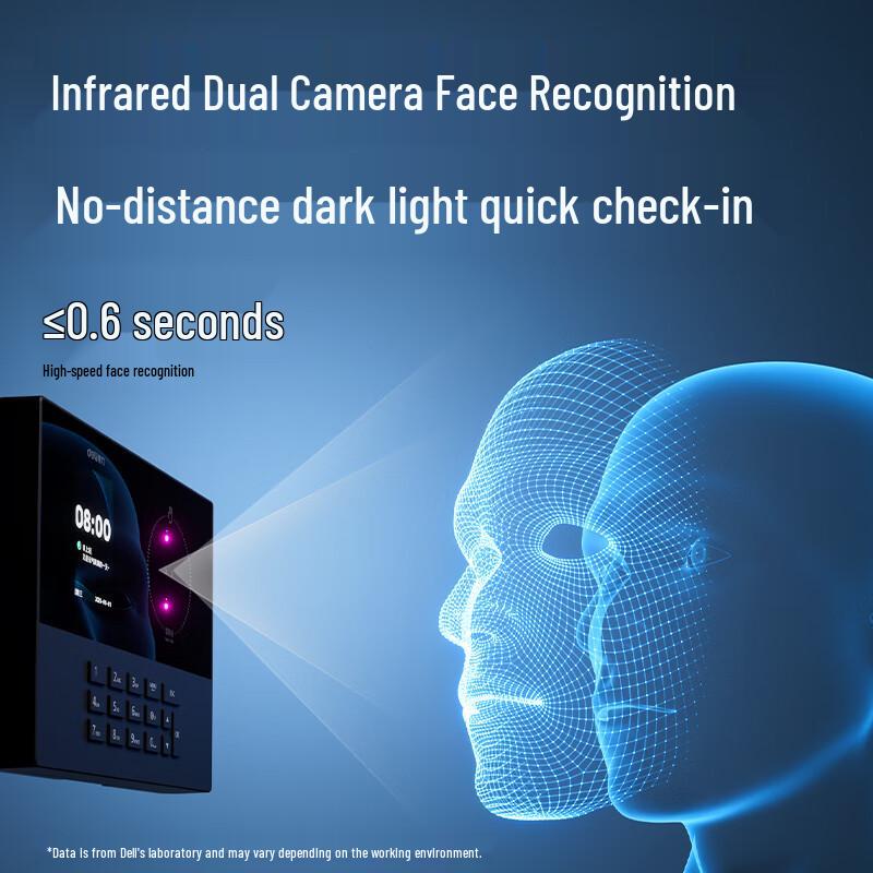 Deli Palm Vein & Facial Recognition Time Attendance Machine CN Plug (adapter Included)