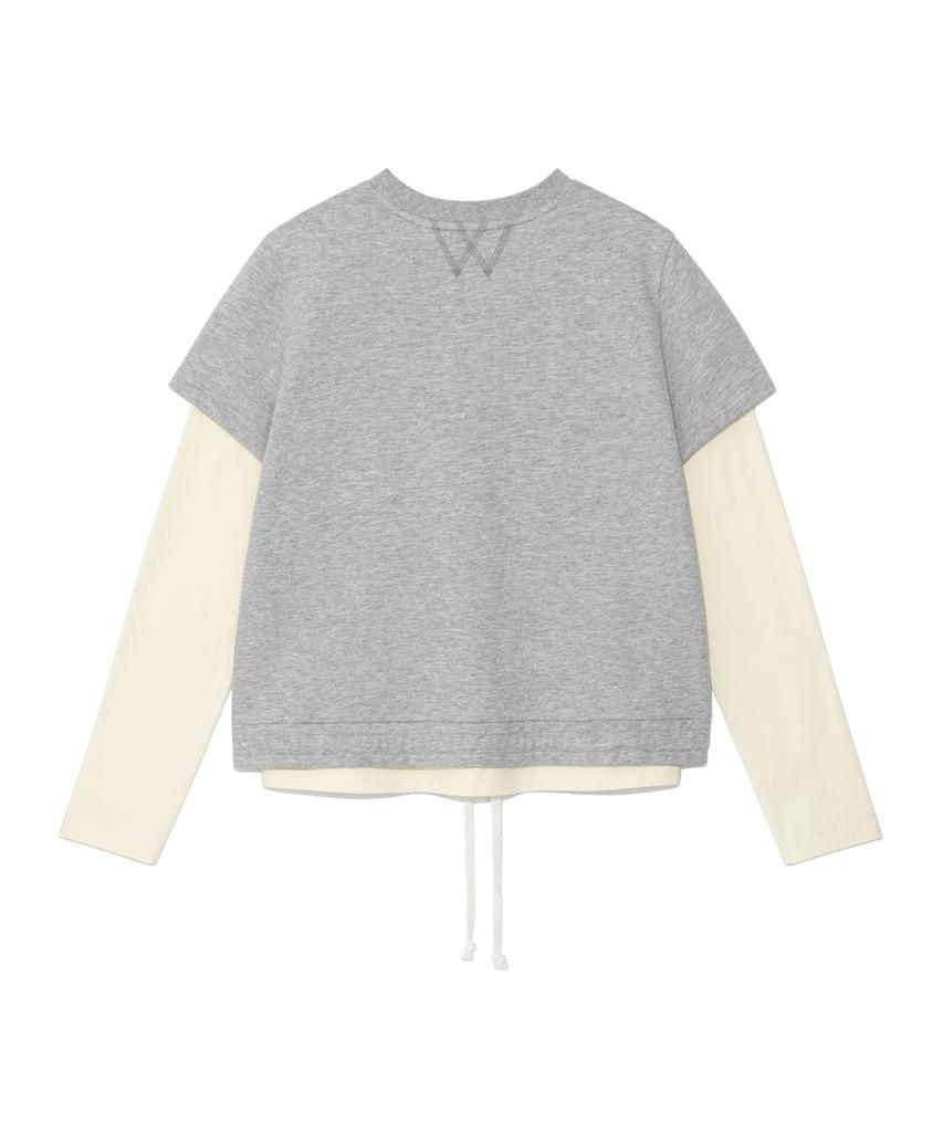 THE COLDEST MOMENT (W) Tcm Crack String Layered Long Sleeve (Grey)