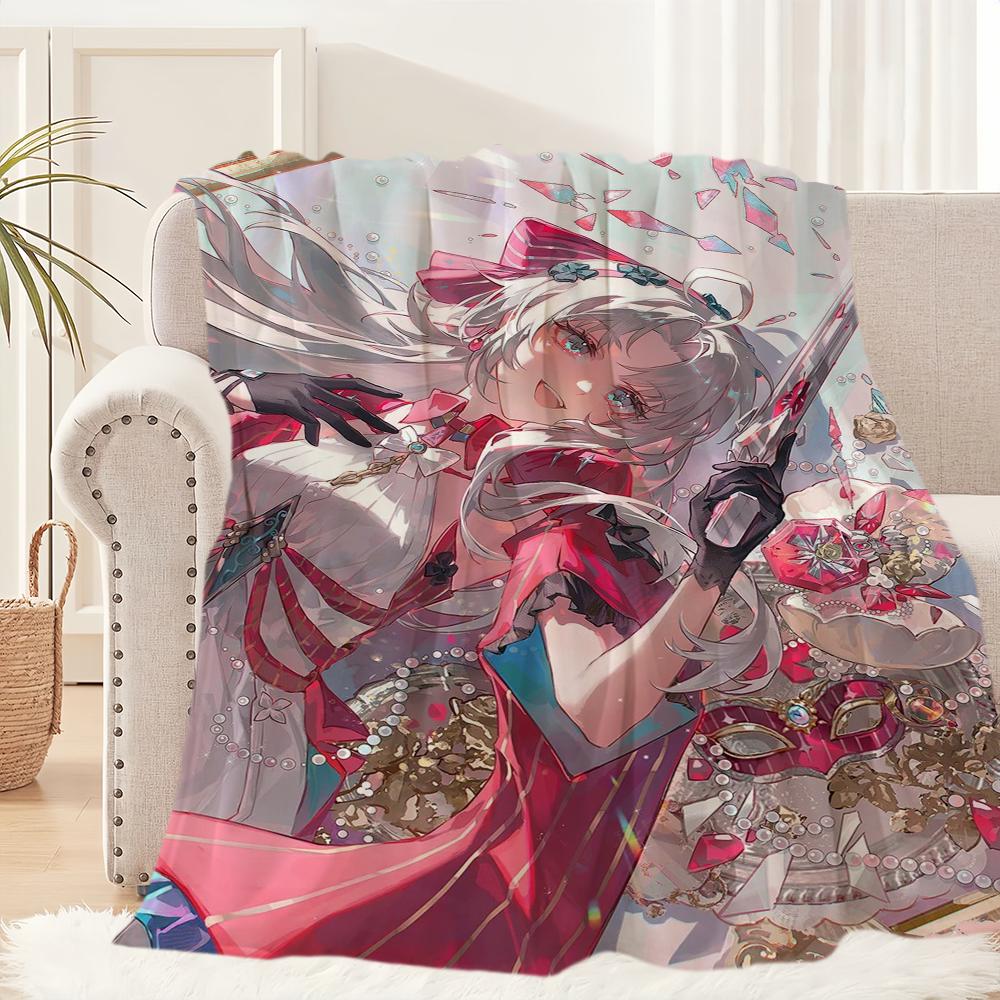 Game Wuthering Waves Carlotta Blanket Plush Nap Sofa Rug for Living Room Warm Office Bedroom Birthday Home Travel Kid Gifts