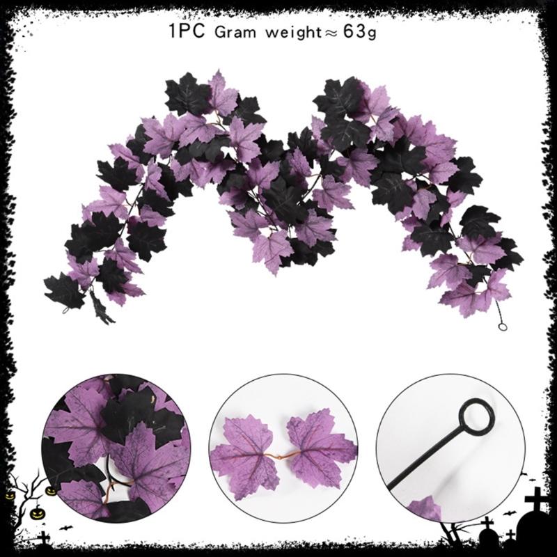 Flexible Artificial Maples Leaf Garlands Indoor Outdoors Halloween Theme Decors Easy Setups Sustainable Plastic Materials