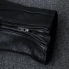 Men's Casual Slim Black Genuine Leather Jacket Fashion Real Cowhide Vintage Motorcycle Biker Coat Spring Autumn
