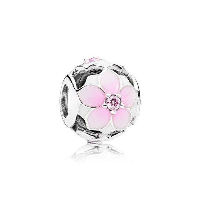 Charm Original Pink Peach Blossom Butterfly Love Series Beads Suitable for Original Ladies Bracelet Jewelry