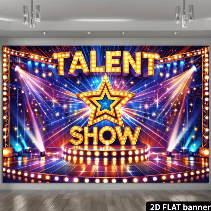 2D Talent Show Stage Backdrop for Performance, Contest or Live Show Photoshoot