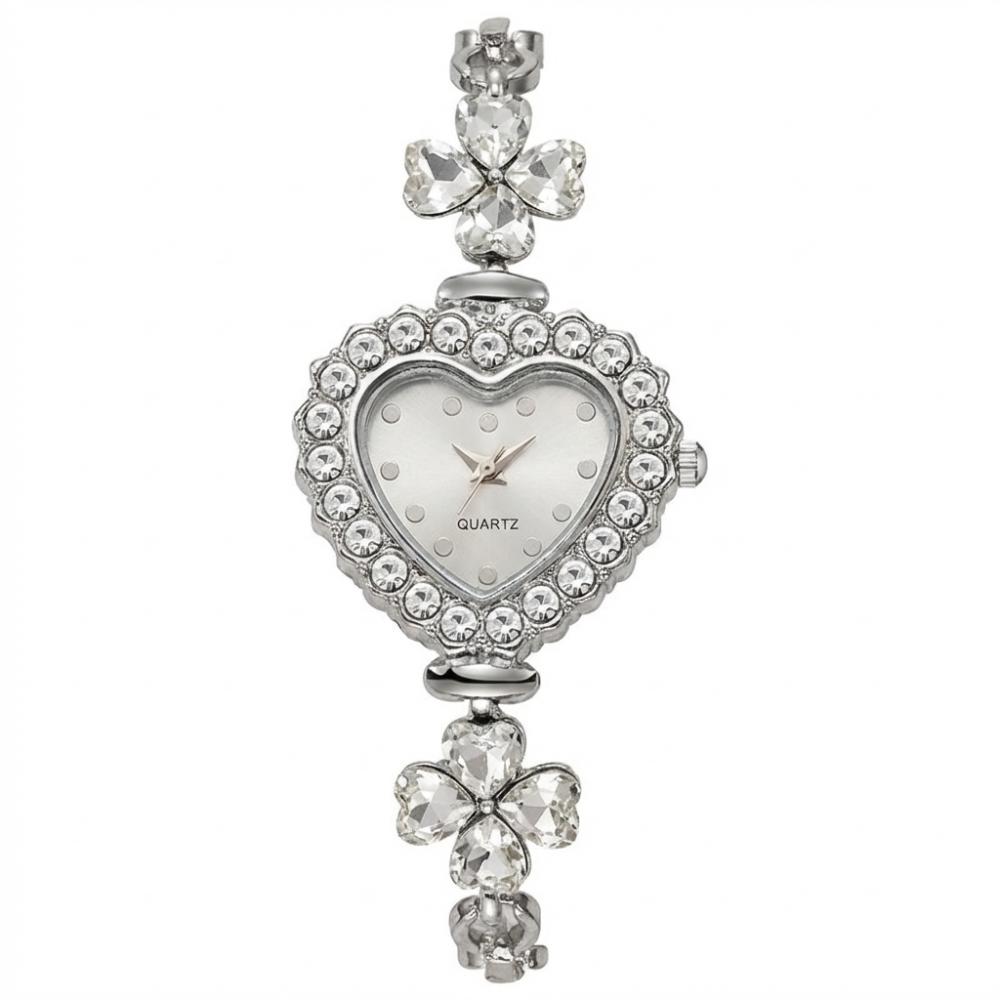 with Adjustable Bracelet Heart Shaped Watch Diamond Studded Watch Strap Wrist Decoration  Gift