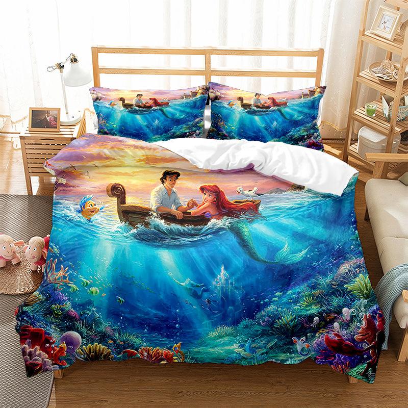 

Little Cartoon Animation 3D Digital Printing Bedding Three-Piece Set 90*190