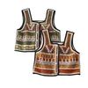 Womens Corduroy Vest With Embroidered Floral Warm Fleece Lined Short Sleeveless Outdoor Camping Waistcoat