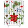 TU Christmas Shower Curtain Festive Holiday Decor Farmhouse Bathroom Fabric Backdrop Winter Themed Xmas Pattern Home Decor