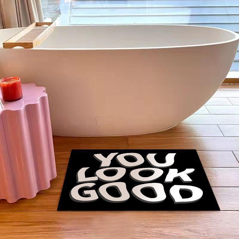 Quick-drying Non-slip Bathroom Toilet Toilet Door Mat Absorbent Diatom Mud Carpet American Sweet Cool Spice Girl