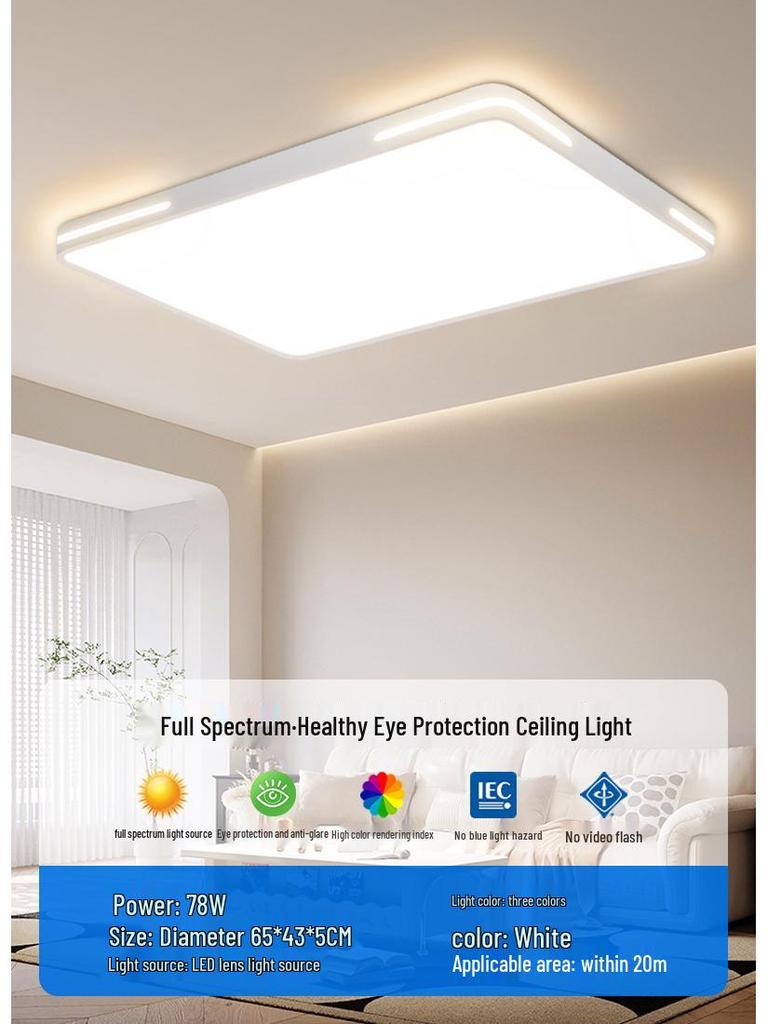 Ultra-Thin LED Ceiling Light 2025 - Full Spectrum Eye Protection, Super Bright Minimalist Design for Master Bedroom