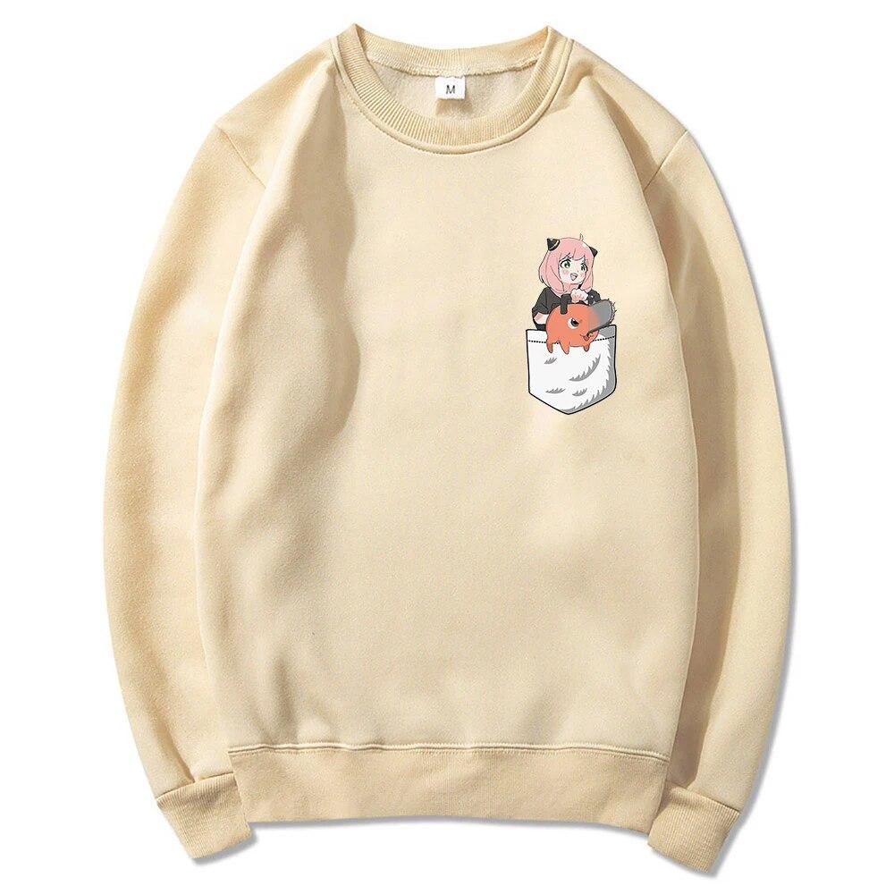 Cute Anya and Pochita Classic Hoodie Hoodies Winter Anime SPY X FAMILY Women Spring/Autumn Unisex Sweatshirt Harajuku Sudaderas Unisex