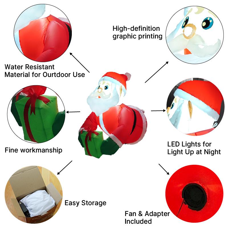 Inflatable Climbing Window Santa Claus with LED Lights Blow Up Christmas Decoration 2026 New Year Party Indoor Outdoor Garden