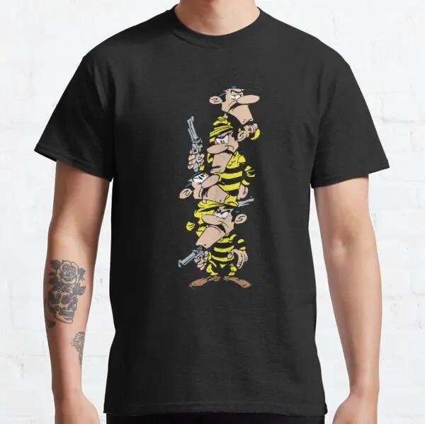 Lucky Luke Cartoon Daltons Tshirt Retro T Shirt Grunge Clothing Harajuku Anime Shirt Ropa Hombre Roupas Masculinas Camisetas