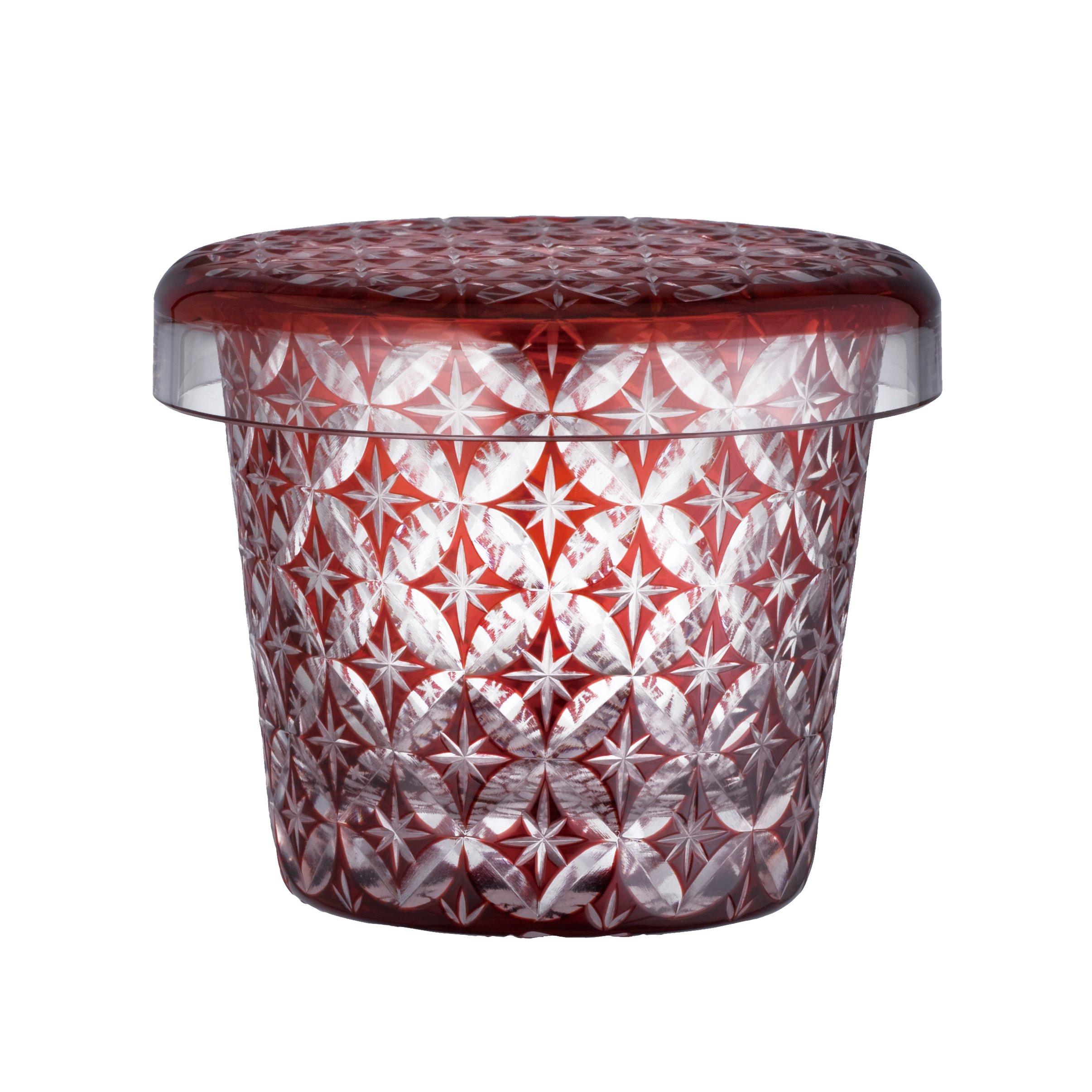 

Стеклянная крышка Hirota Choco Edo Kiriko Cloisonné FC-05 красный