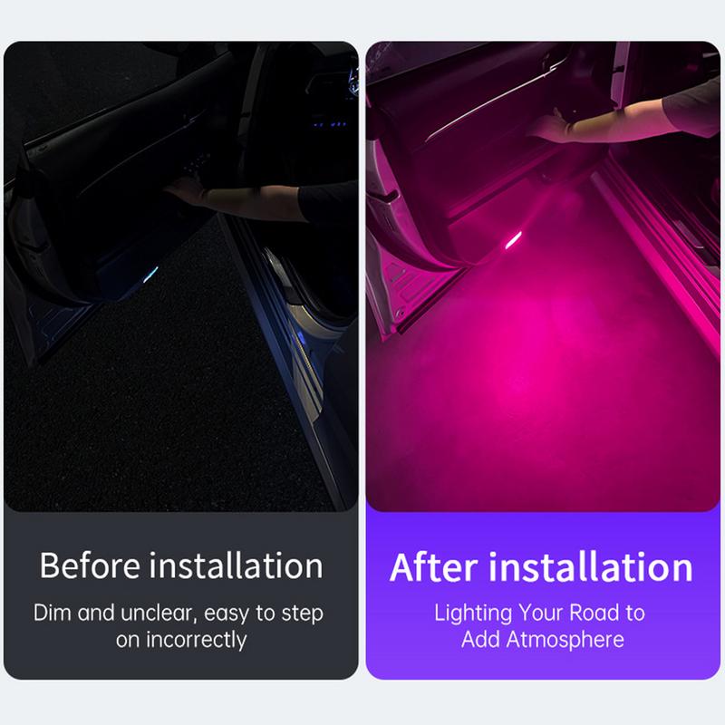 Car Door Safety Light Wireless LED Signal Lamp Lights Colorful Flashing Car Interior Atmosphere Lights For Anti Rear-end