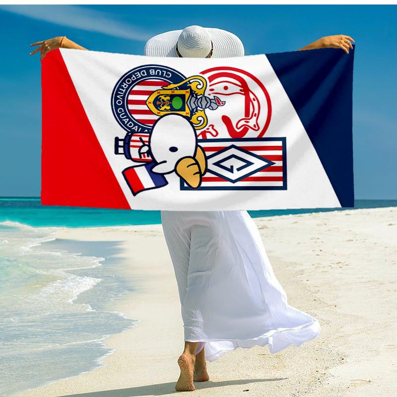 Tapis de plage USA FC Mode: Idéal pour les aventures estivales Doux, absorbant et à séchage rapide, convient pour la natation et le bain