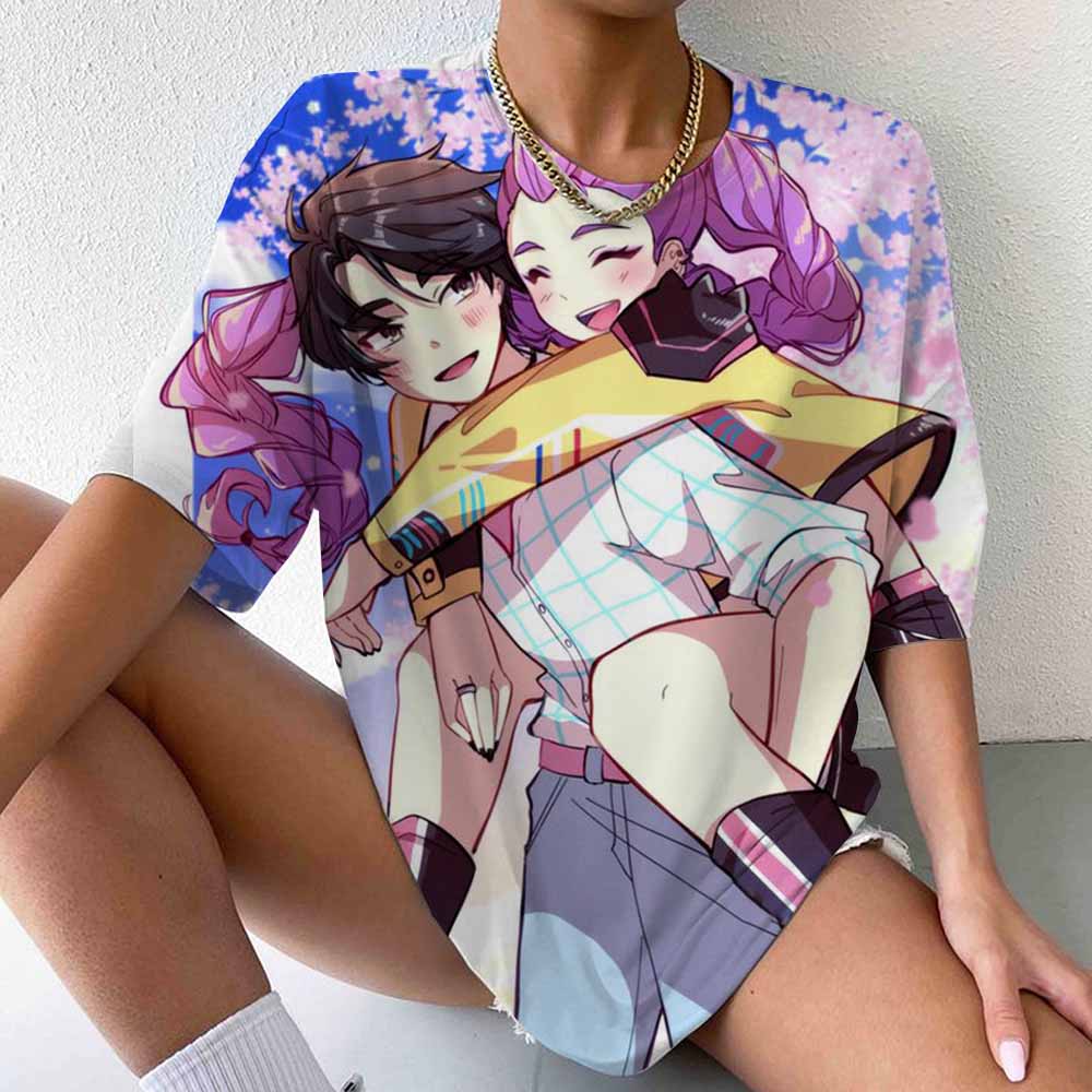 

Y2k 90s Kpop witch hunting group T-shirt women s short sleeved women s patterned T-shirt round neck T-shirt fashionable clothing XL