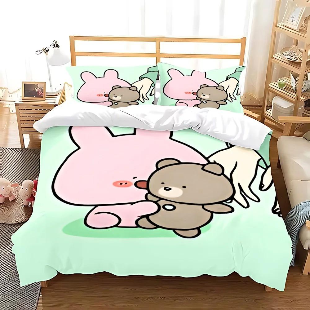 Schlafend Niedlich Asamimi Quadratischer Bettbezug Kissenbezug Bettwäscheset Erwachsener Junge Mädchen Schlafzimmer Dekoration Kinder Geschenk Einzel Doppel Große Größe