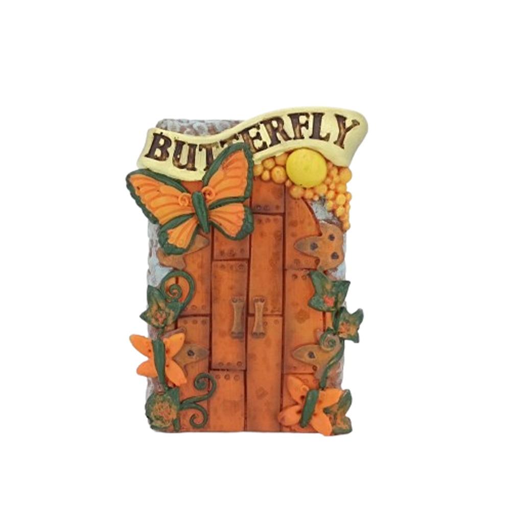 Resin Crafts Miniature Garden Door Cute Garden Fairy Gate  Desktop Decoration