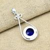 Blue Sapphire Lab-Created Gemstone 925 Sterling Silver Jewelry Handmade Pendant Gift For Wife