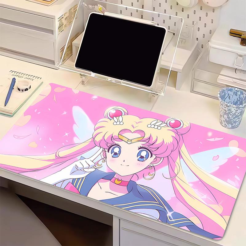 pink Mousepads kawaii Gamer Gaming Computer Mouse Pad S-Sailor Moons Oversized Desk Mat Extended Keyboard Pad Laptop Mouse Pads