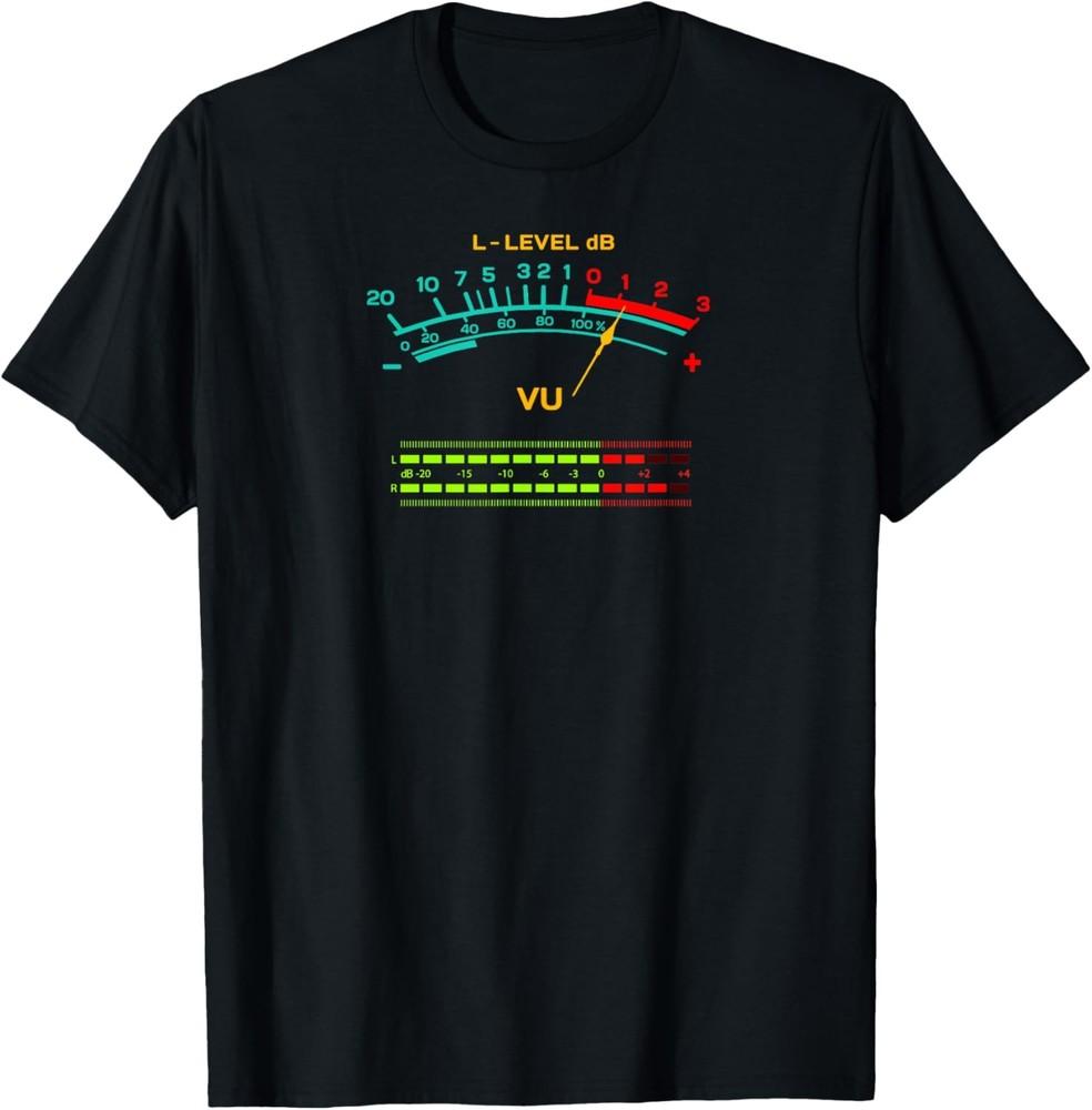Retro VU Meter Vintage Hi-Fi Audio Stereo Music Sound T-Shirt Unisex T-Shirt XL